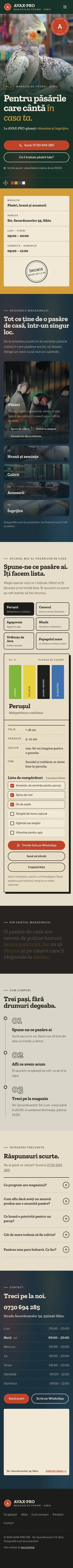 Pagina întreagă AVAX-PRO, telefon