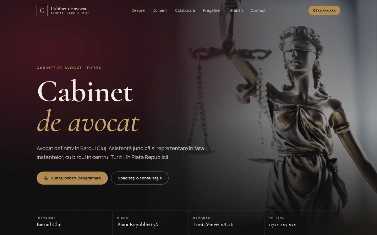 Cabinet de avocatură pe desktop
