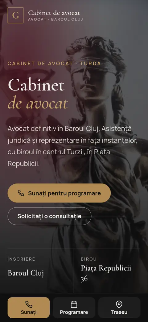 Cabinet de avocatură pe telefon