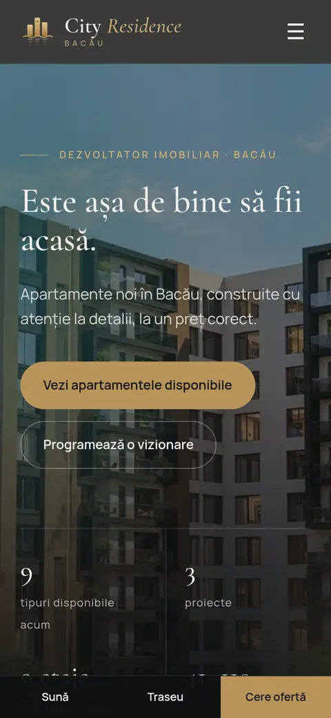 City Residence pe telefon