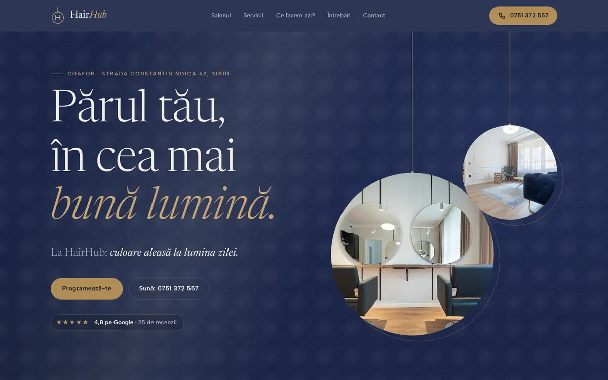 HairHub pe desktop