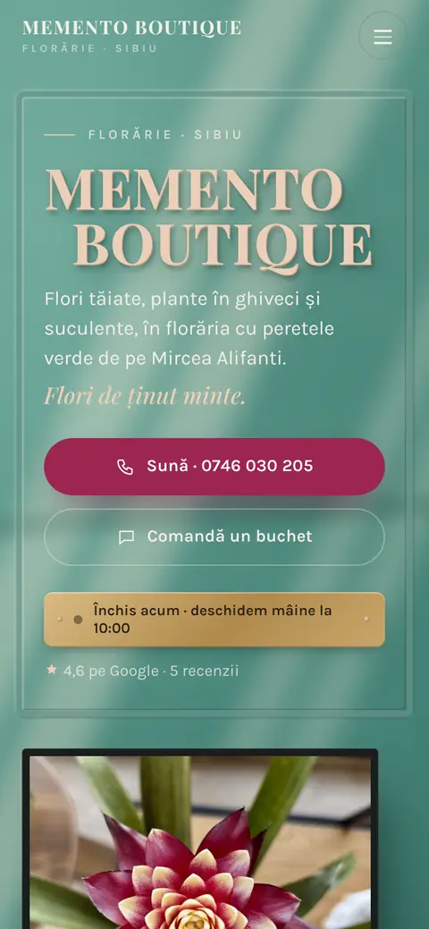 Memento Boutique pe telefon