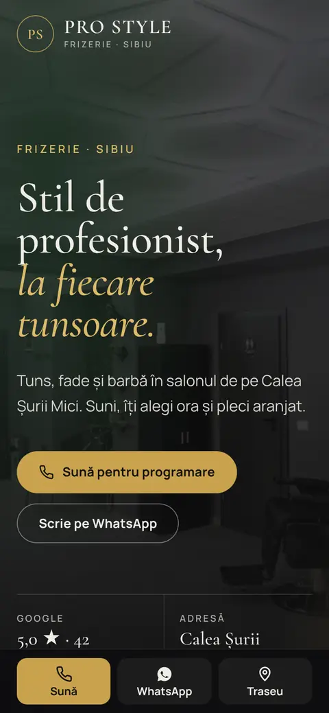 Pro Style Salon pe telefon