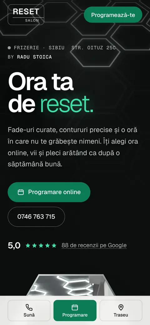Reset Salon by Radu Stoica pe telefon