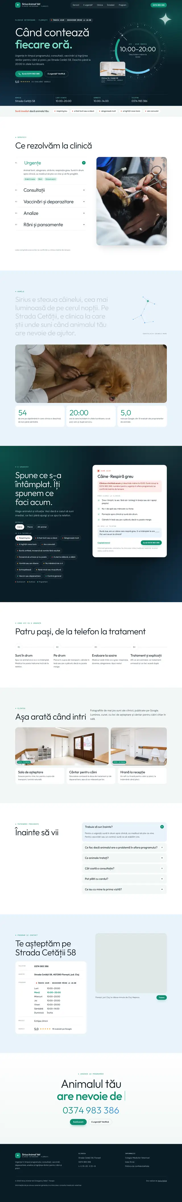 Pagina întreagă Sirius Animal Vet, desktop