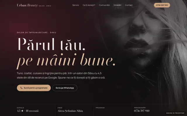 Site-ul Urban Beauty Salon