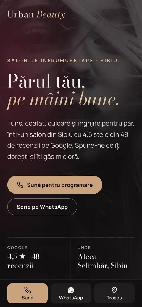 Urban Beauty Salon pe telefon